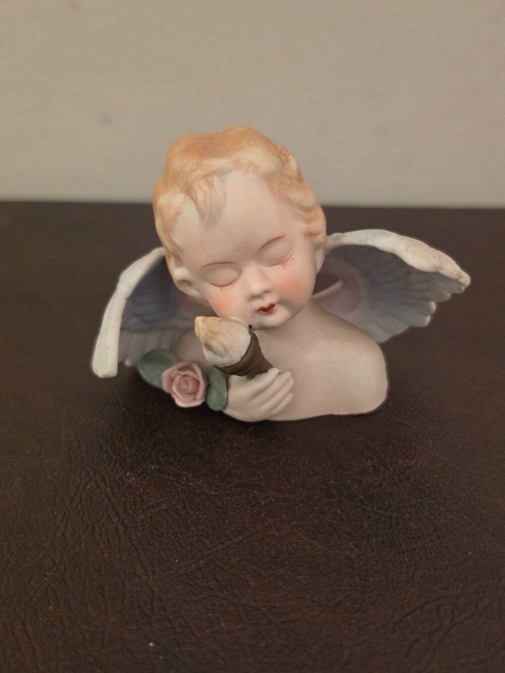 Vintage Lefton Bisque Porcelain Cherub Angel figurine